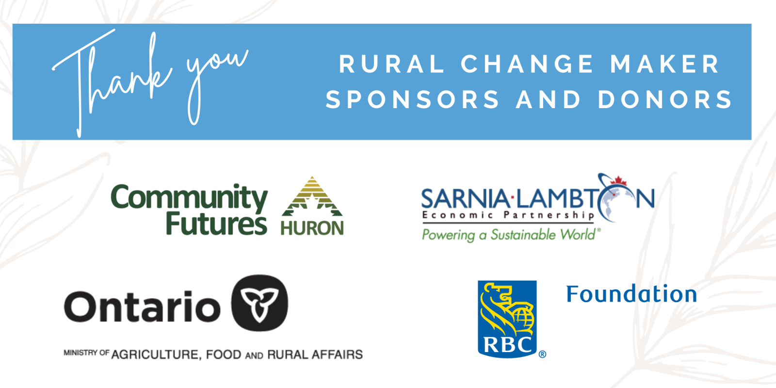 Rural Change Maker Donors and Sponsors Logos